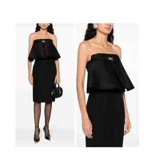 NWT Versace '95 Biggie Strapless IT 40 US 4 Black Blouse Top Runway FW23 $2,425